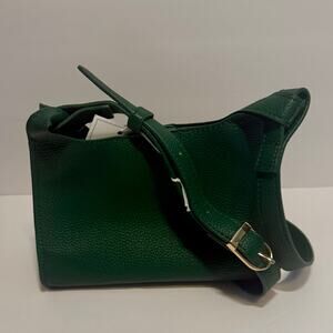 🌴 NWT Vegan Leather Purse : Green Crossbody Bag Adjustable Strap Compact Gold
